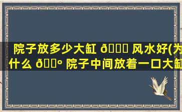 院子放多少大缸 🐟 风水好(为什么 🐺 院子中间放着一口大缸)
